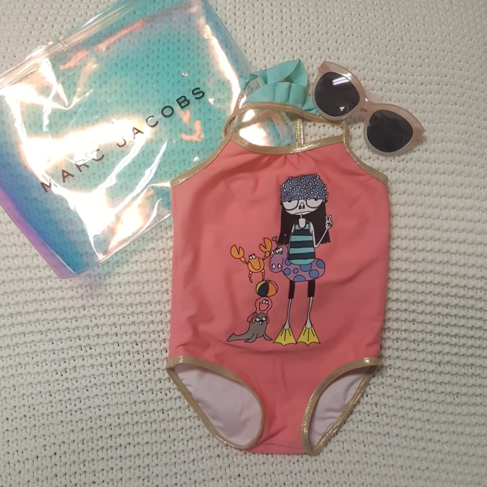 Little Marc Jacobs Pink Sea Friend Swimsuit